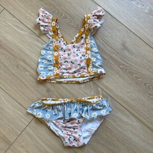 Flower Print Two Piece Swimsuit